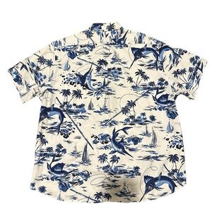 Ralph Lauren Blue and Cream Casual Shirt, pre-owned, gently used